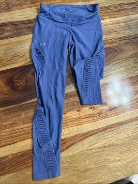 Under Armour Slate Blue Heat Gear Ruched Athletic Leggings M